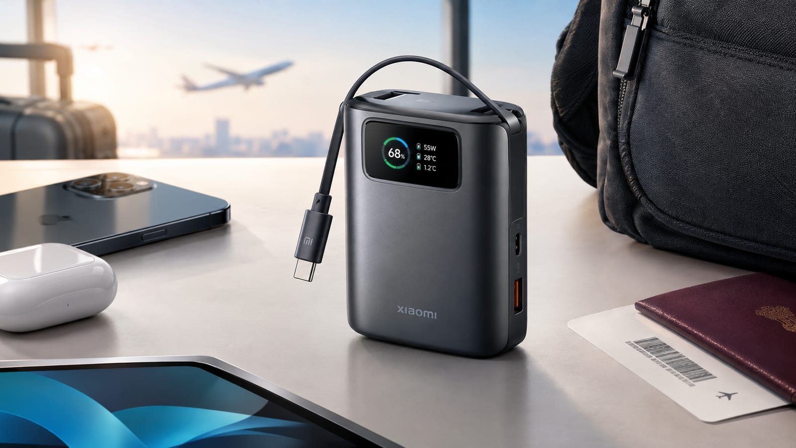 Xiaomi 10000mAh 55W Power Bank With Built In Cable