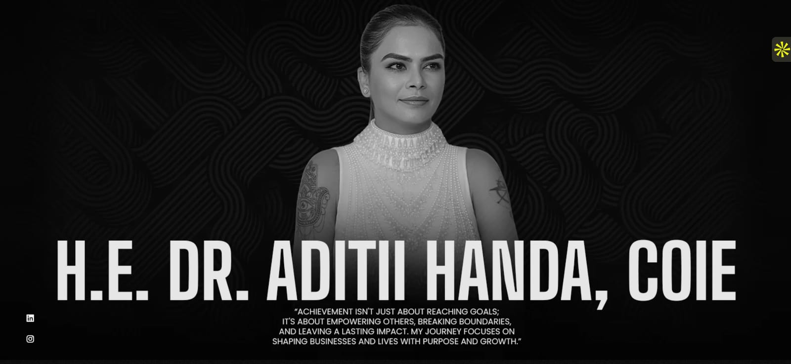 H.E. Dr. Aditii Handa, COIE | Entrepreneur & TEDx Speake
