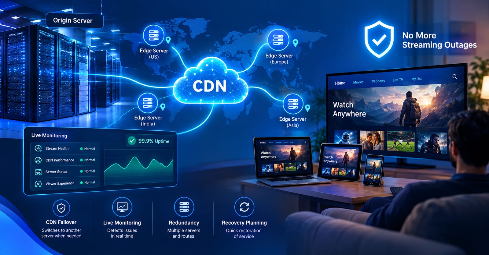 How Live Video Streaming Helps OTT Platforms Prevent Streaming Outages